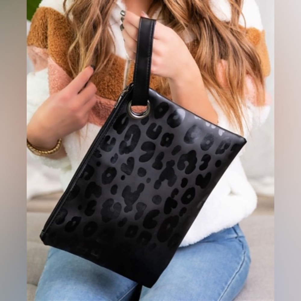 Faux Leopard print handbag